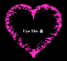 a black background with pink hearts and the name uyn tho on it