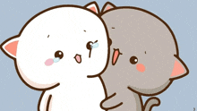 a cartoon of two cats hugging each other with the number 3 in the corner