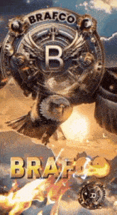 a picture of an eagle with the word brafco on the top