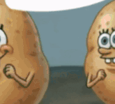a couple of potatoes with faces on them
