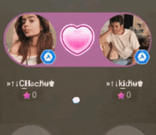 a picture of a woman and a picture of a man with a heart and the name chachu