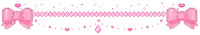 a pixel art of pink bows and hearts on a white background .
