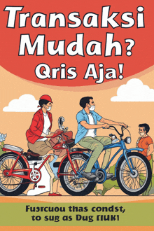 a poster that says " transaksi mudah ? qris aja "