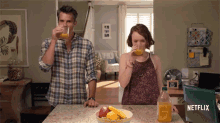 Drinking Juice GIF - Santa Clarita Diet Santa Clarita Diet Netflix Drew Barrymore GIFs