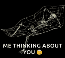 Skeleton Me Thinking About You GIF