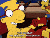 a cartoon character is lifting a dumbbell and says this is great