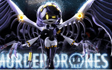 a picture of a robot with the words horde drones behind her