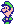 a pixel art drawing of a man wearing a green hat and a purple shirt .
