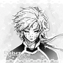 a black and white drawing of a person with kaiser written on the bottom