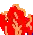a pixel art of a maple leaf with leaves coming out of it .