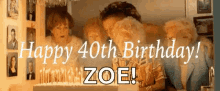Happy40th Blow Candle GIF