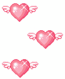 floating hearts floating pink hearts floaties hearts with wings angel wings
