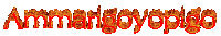the word ammarigoyopigo is written in red flames on a white background