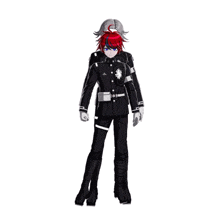 a cartoon character with red hair and a red glove