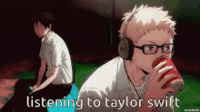 listening to taylor swift tsukishima tsukki swiftie