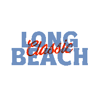 a blue and red logo for long beach classics