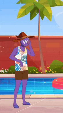 a man wearing a hat with the letter w on it