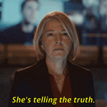 a woman says she 's telling the truth while looking at the camera