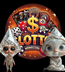 a lottery memecoin logo with a sloth in front