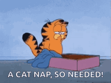 A Cat Nap So Need Garfield GIF - A Cat Nap So Need Garfield Tired GIFs