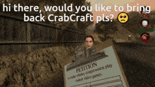 Crabcraft Petition GIF - Crabcraft Petition Minecraft GIFs