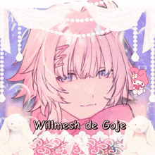 a picture of a girl with the name willmesh de goje