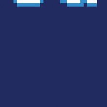 a pixel art drawing of a crown and the letter c on a blue background