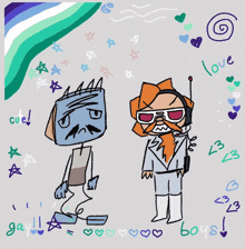 a drawing of a cartoon character with the word love on the bottom right