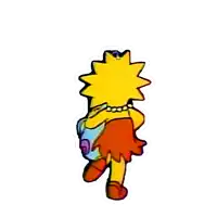 a drawing of lisa simpson holding a saxophone