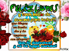 a greeting card that says feliz lunes y buen inicio de semana para todos on it