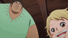 a man and a girl are standing next to each other smiling