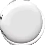 a close up of a white circle on a white background with a reflection .
