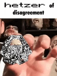 a person is holding a diamond in their hand with the words metzer of disagreement on the bottom