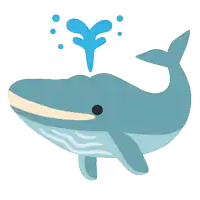 an illustration of a whale with water coming out of its mouth