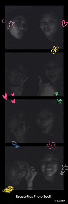 a beautyplus photo booth shows a couple taking a picture together