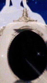 a close up of a clock with a black face and a white face .