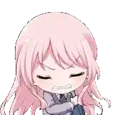 a girl with pink hair is wearing a suit and tie .