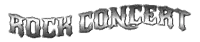 a white background with the words rock concert written in black letters