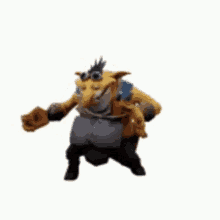 a cartoon character is dancing in a video game .
