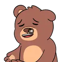 a cartoon of a teddy bear with a youtube icon on its nose