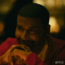 a close up of a man 's face with the word netflix on the bottom right