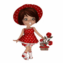 b%C3%A9bik man%C3%B3k t%C3%BCnd%C3%A9rek little girl red dress polka dots hat