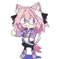 a cartoon drawing of a girl with cat ears