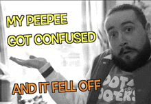 a man with a beard is wearing a shirt that says " potato joer "