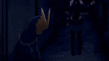 a man and a woman are standing next to each other in the dark