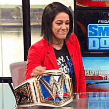 bayley wwe smack down womens champion laugh laughs