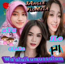 a collage of three asian women with the words bangle flomela