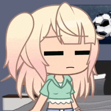 a drawing of a girl with blonde hair making a face