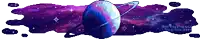 a pixel art drawing of a planet with a ring around it
