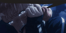 a girl with tears running down her face